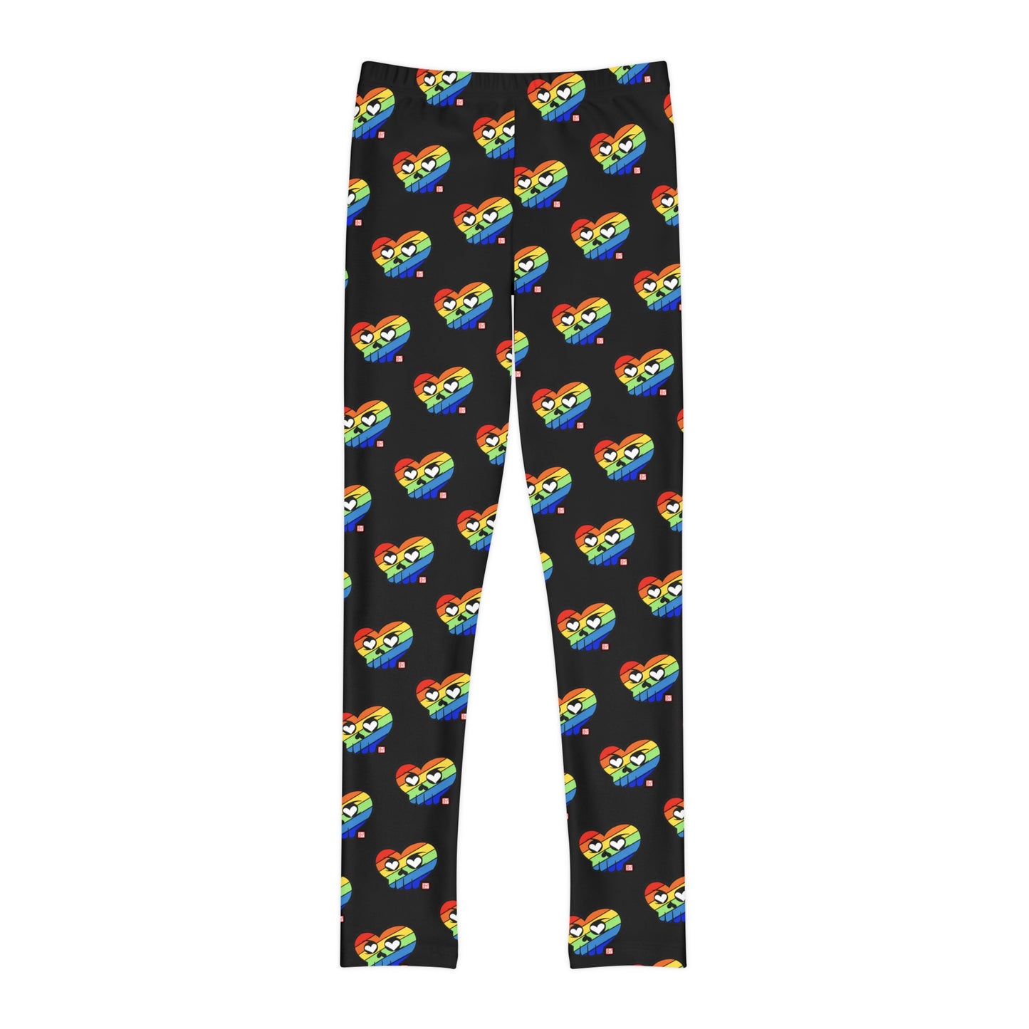 “Rainbow HeartSkulls™️” Youth Full-Length Leggings