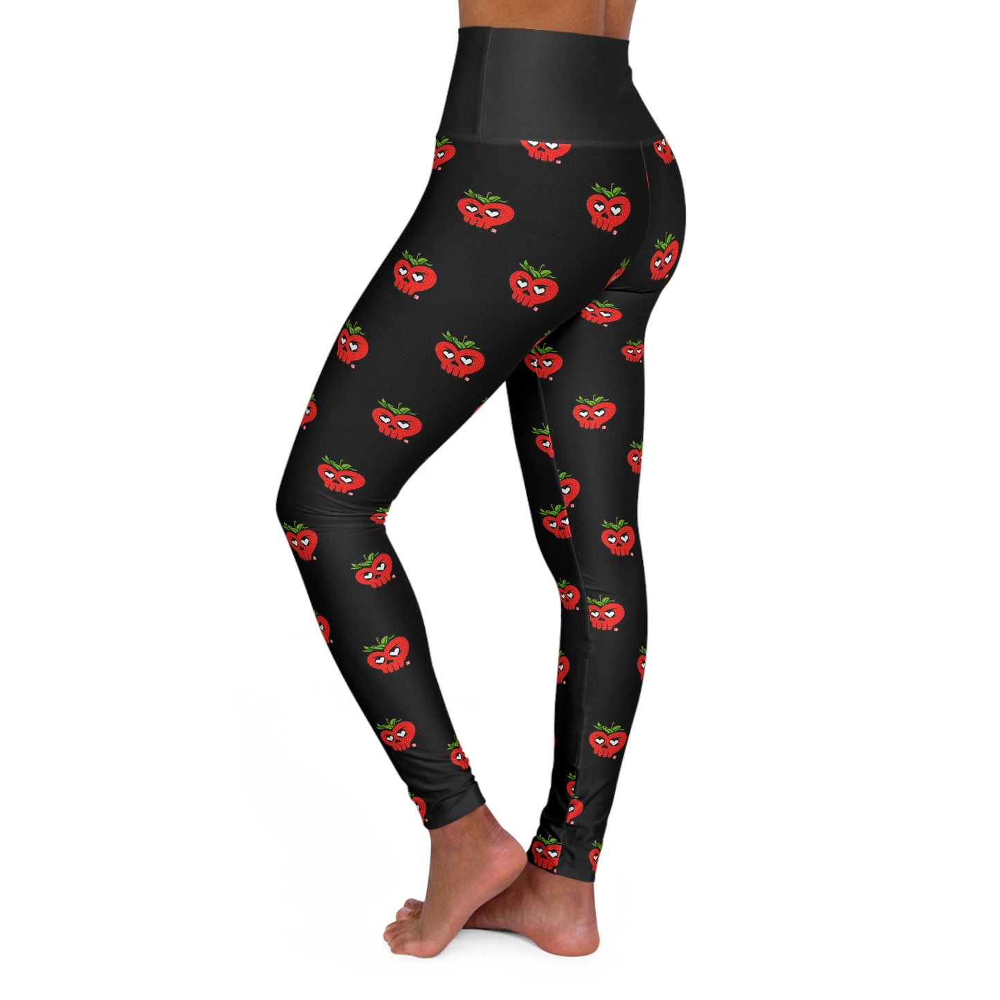 “HeartSkulls™️ Strawberry” High Waisted Yoga Leggings