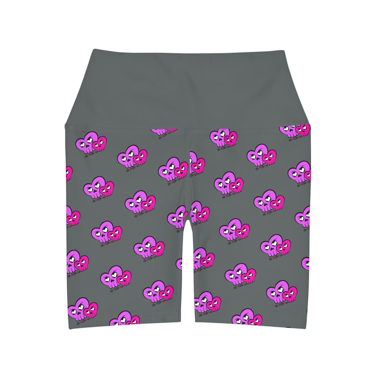 “HeartSkulls™️ Besties” High Waisted Yoga Shorts