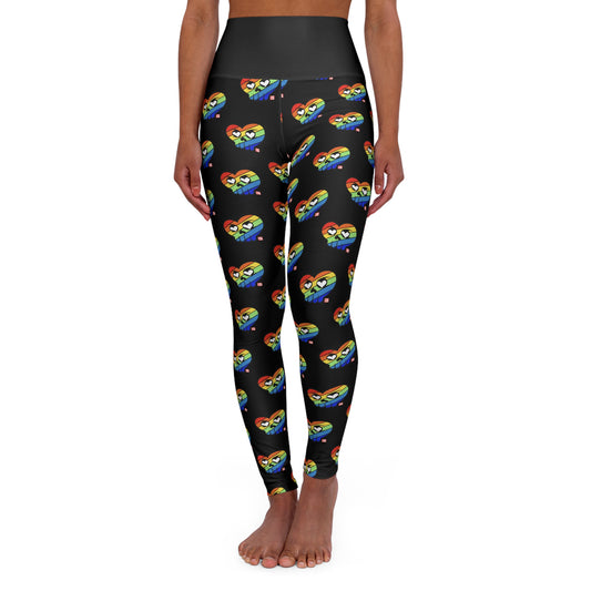 “Rainbow HeartSkulls™️” High Waisted Yoga Leggings