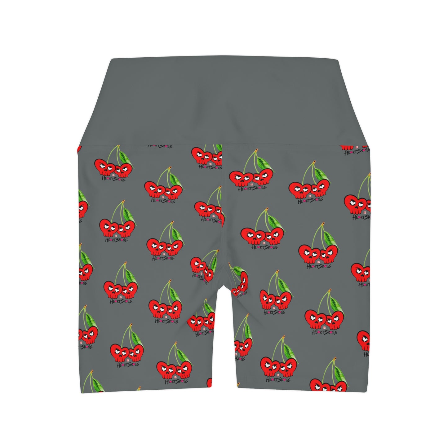 “HeartSkulls™️ Cherries” High Waisted Yoga Shorts