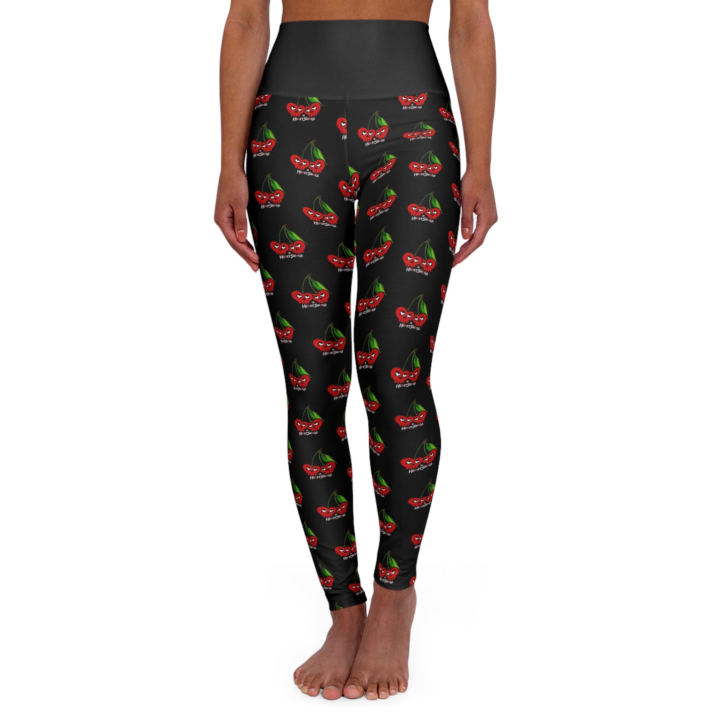 “HeartSkulls™️ Cherries” High Waisted Yoga Leggings