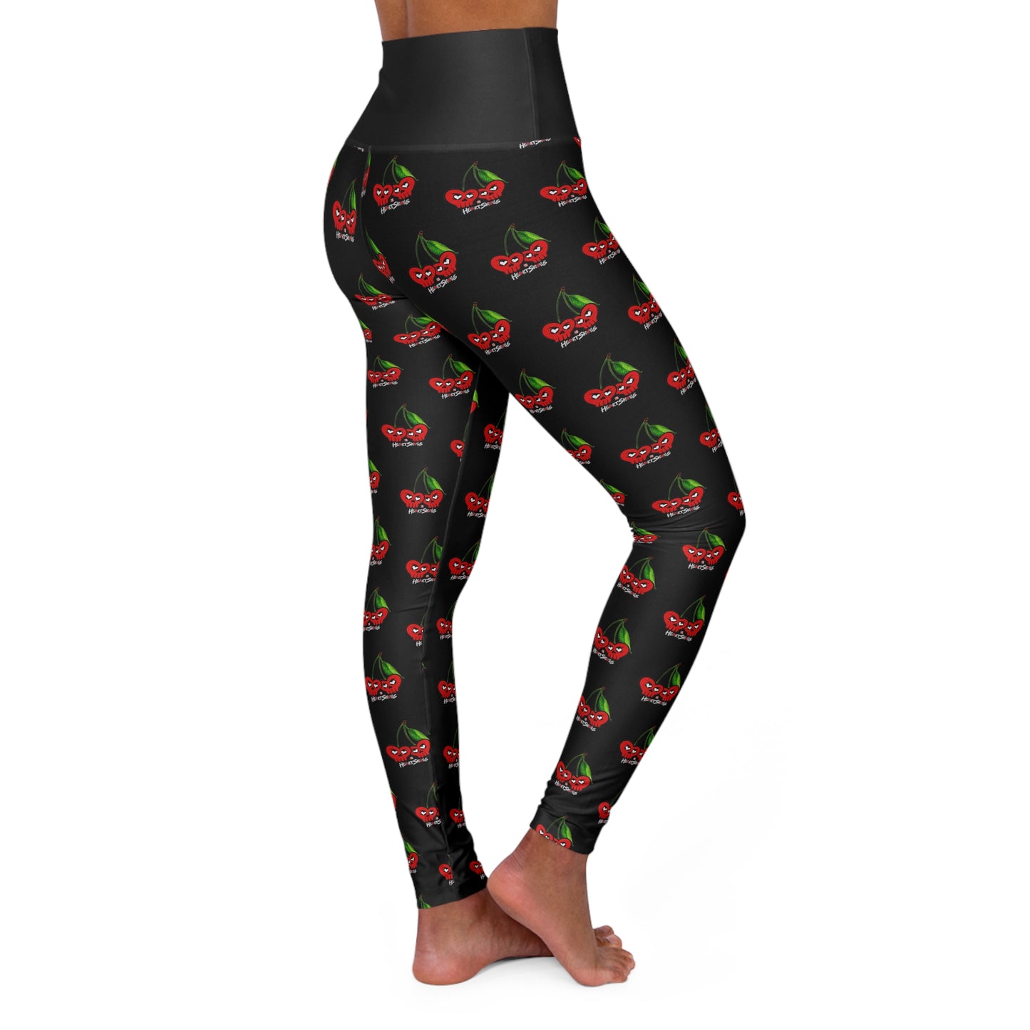 “HeartSkulls™️ Cherries” High Waisted Yoga Leggings