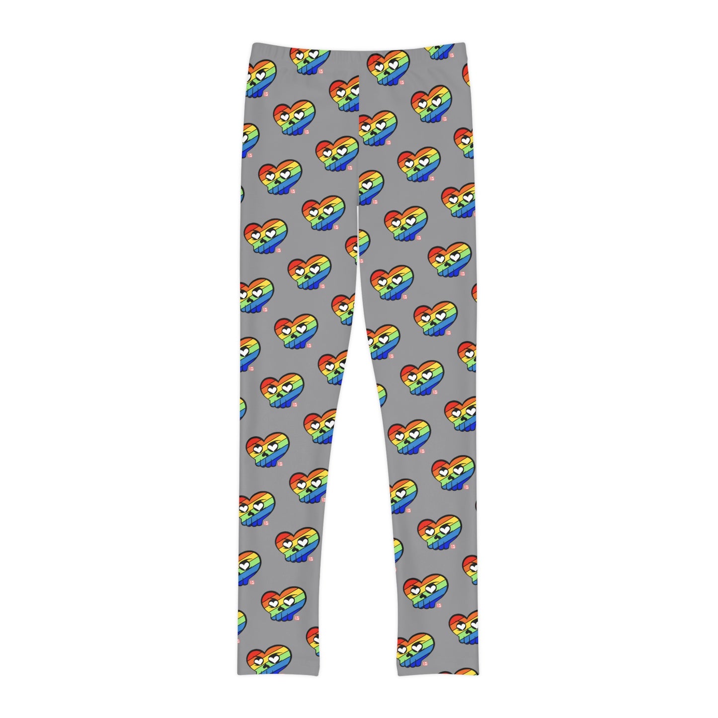 “Rainbow HeartSkulls™️” Youth Full-Length Leggings