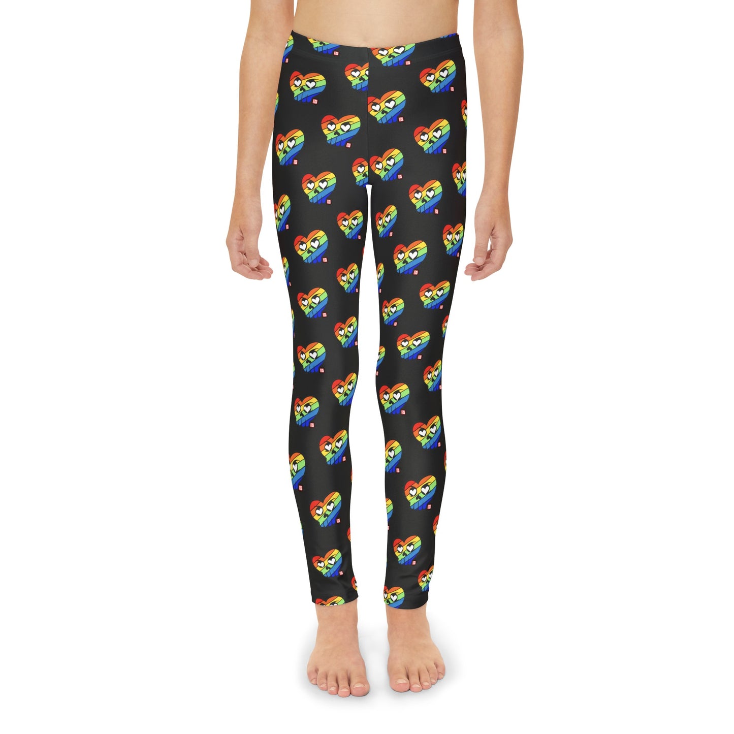 “Rainbow HeartSkulls™️” Youth Full-Length Leggings