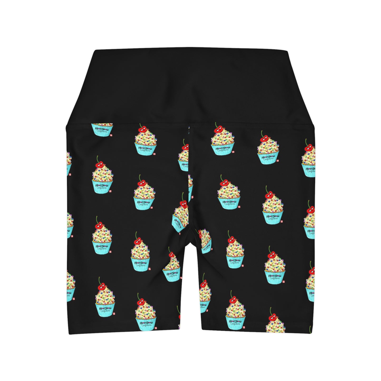 “HeartSkulls™️ Cupcake” High Waisted Yoga Shorts