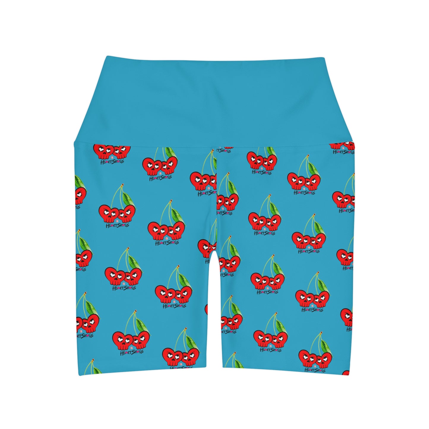 “HeartSkulls™️ Cherries” High Waisted Yoga Shorts