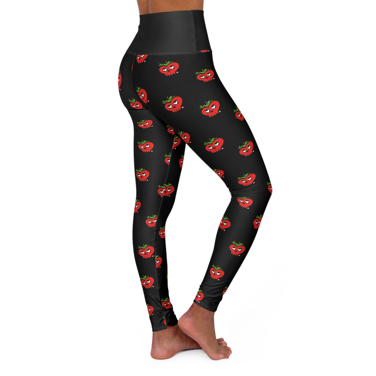 “HeartSkulls™️ Strawberry” High Waisted Yoga Leggings