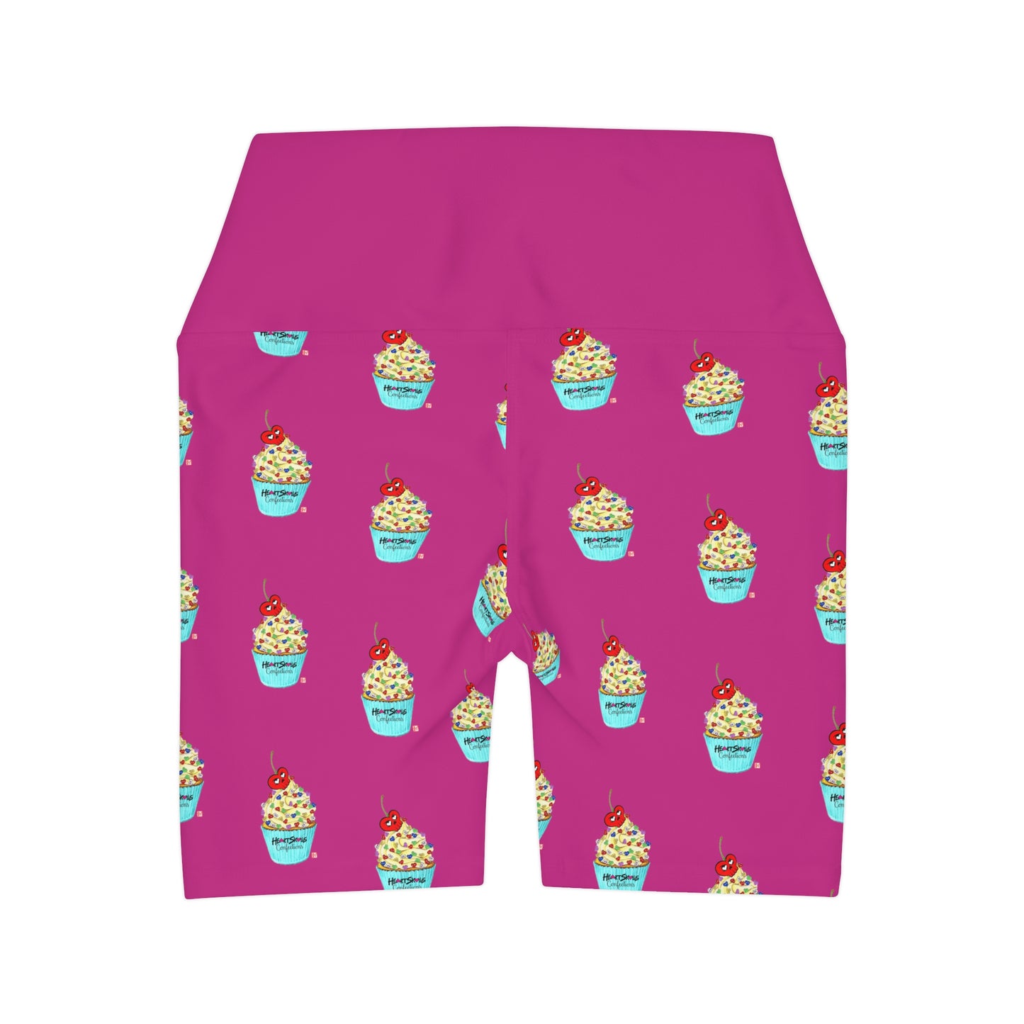 “HeartSkulls™️ Cupcake” High Waisted Yoga Shorts