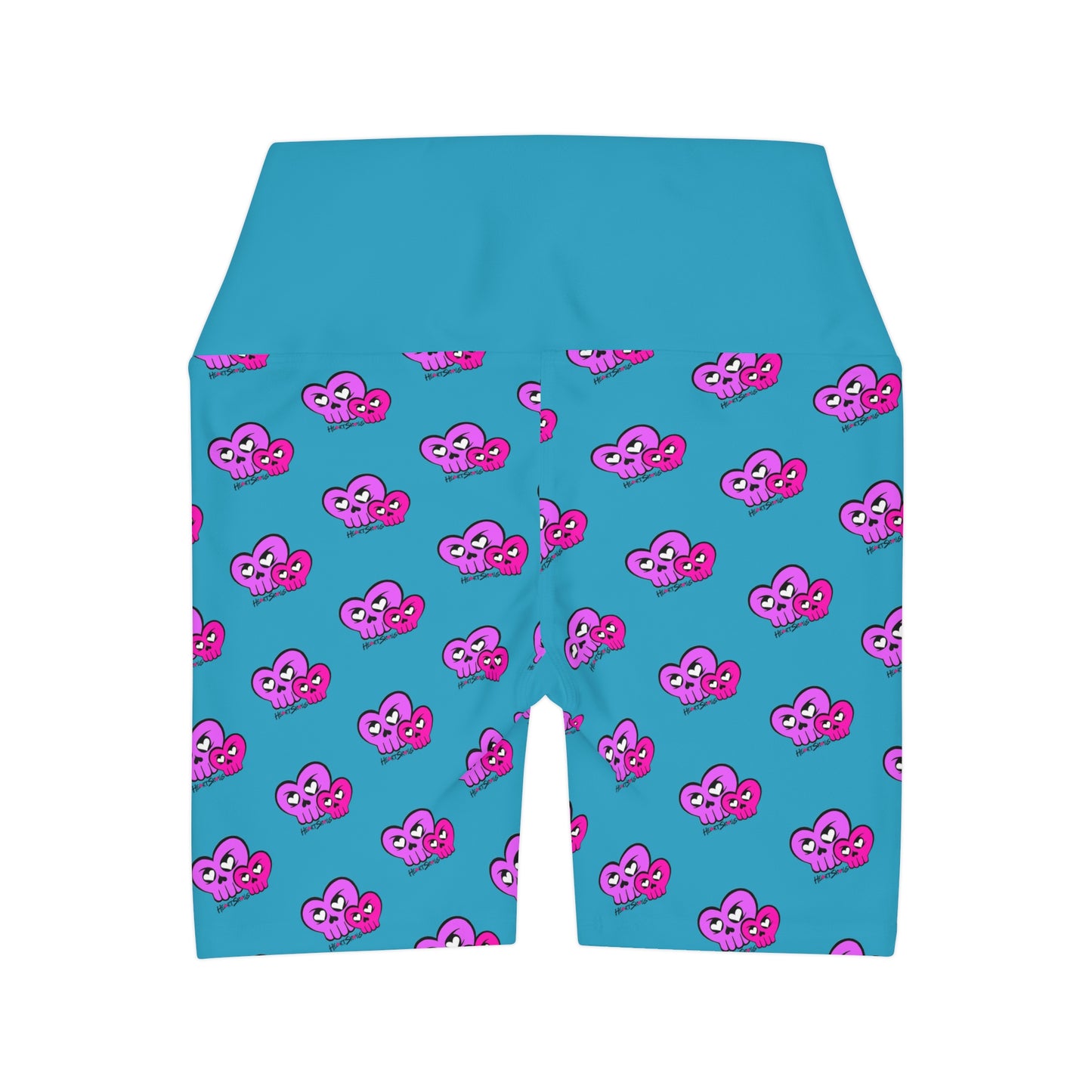 “HeartSkulls™️ Besties” High Waisted Yoga Shorts