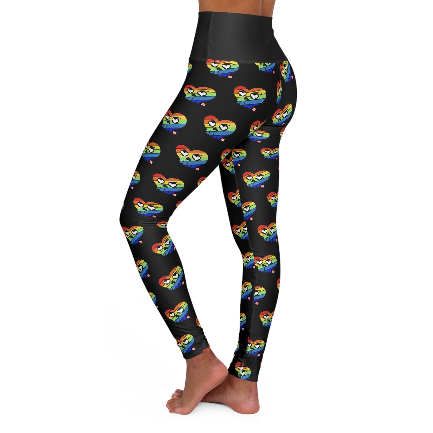 “Rainbow HeartSkulls™️” High Waisted Yoga Leggings