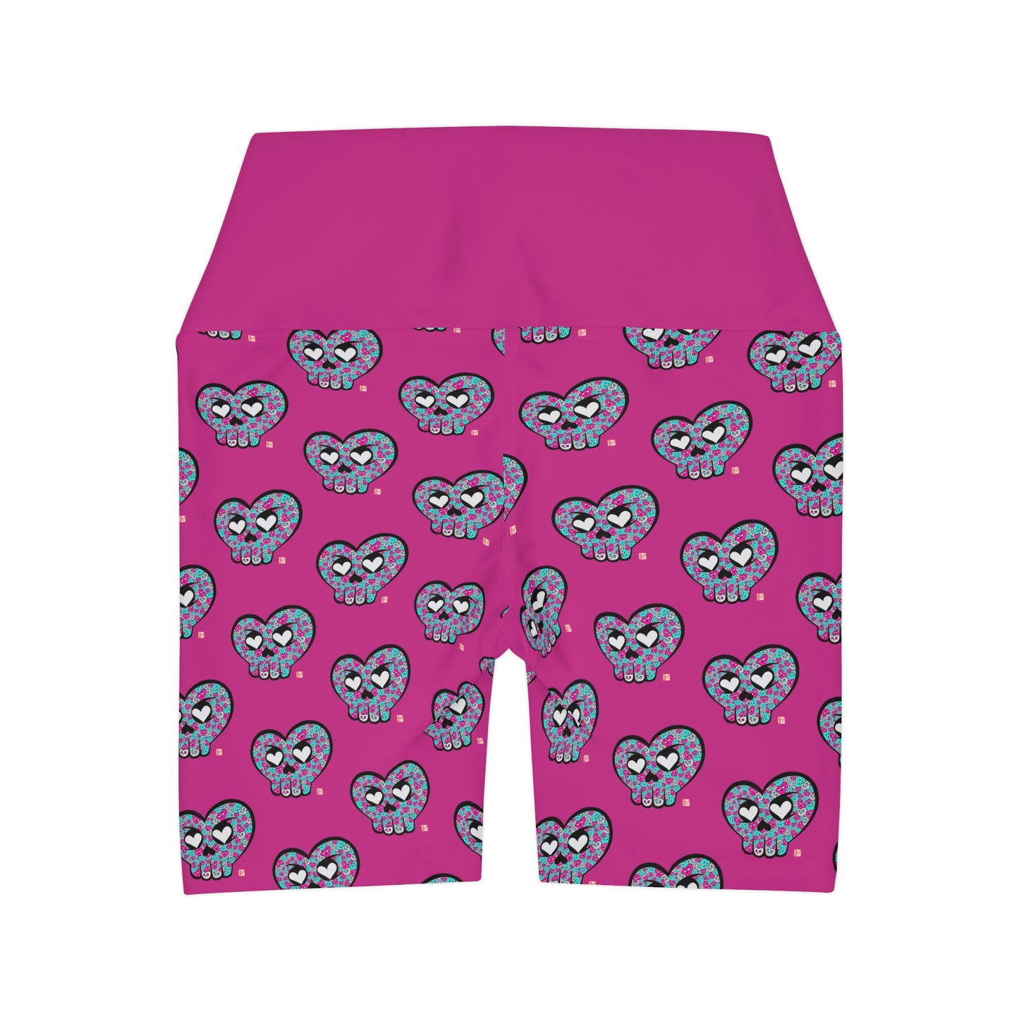 “HeartSkulls™️ #3” High Waisted Yoga Shorts