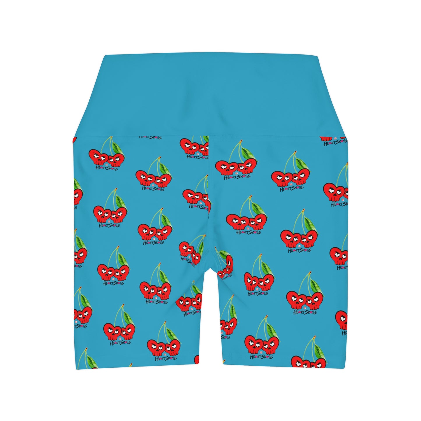 “HeartSkulls™️ Cherries” High Waisted Yoga Shorts