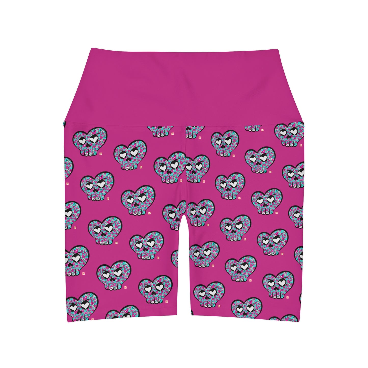 “HeartSkulls™️ #3” High Waisted Yoga Shorts