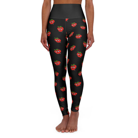 “HeartSkulls™️ Strawberry” High Waisted Yoga Leggings