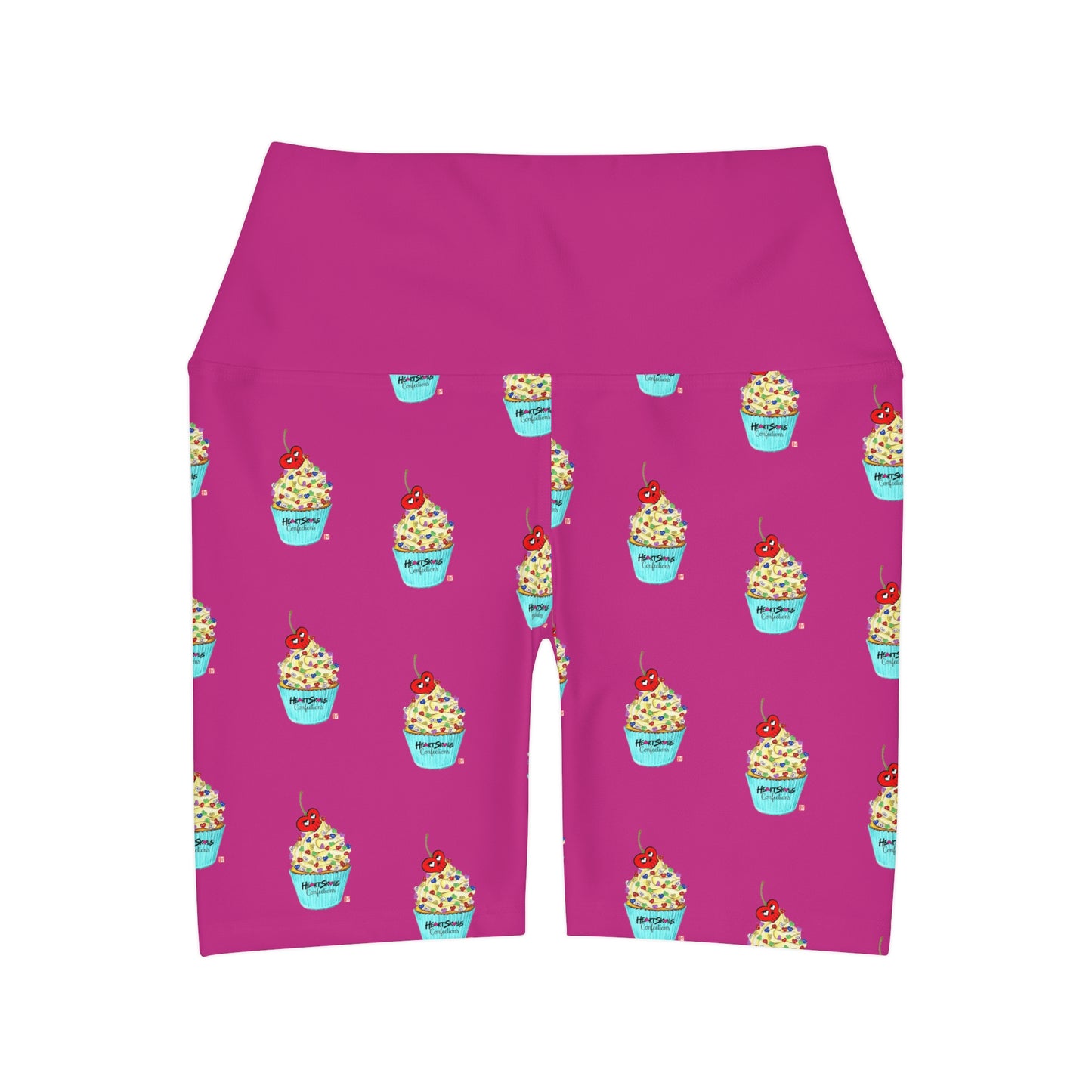 “HeartSkulls™️ Cupcake” High Waisted Yoga Shorts