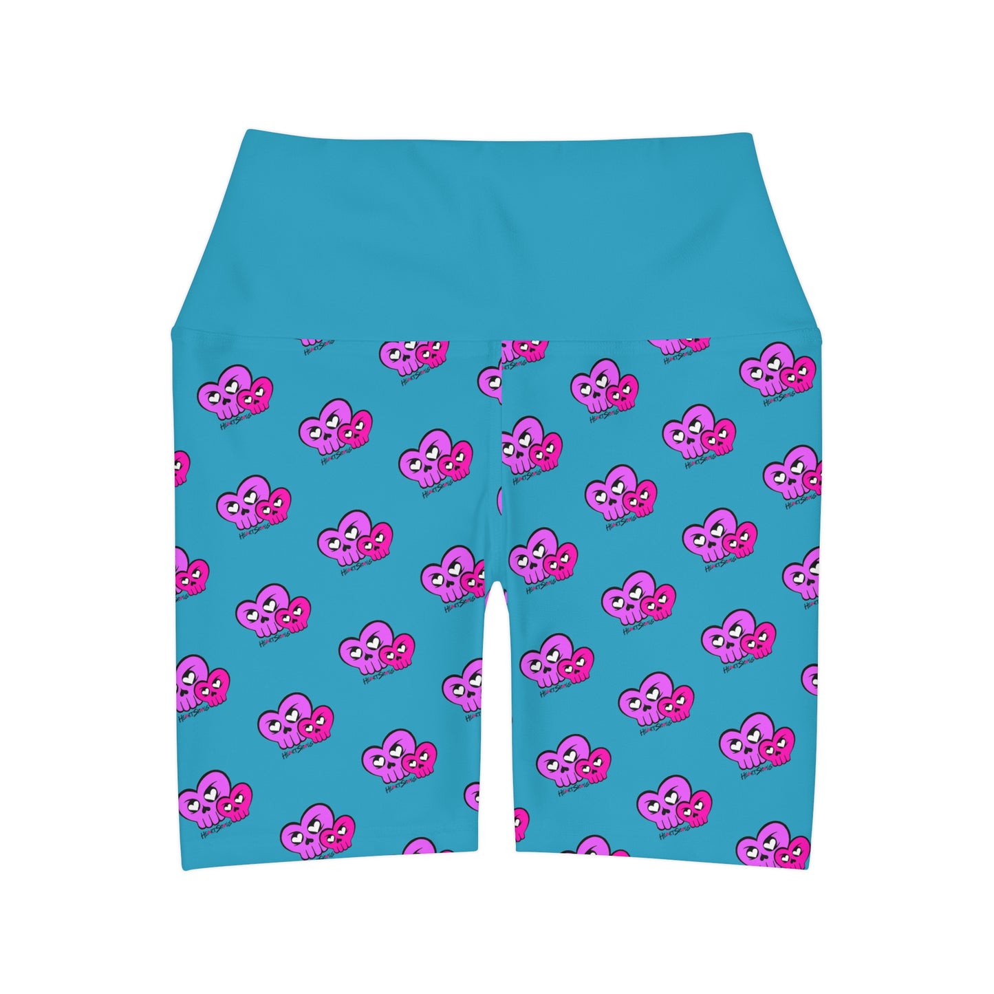 “HeartSkulls™️ Besties” High Waisted Yoga Shorts