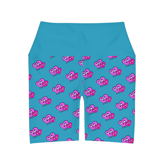 “HeartSkulls™️ Besties” High Waisted Yoga Shorts