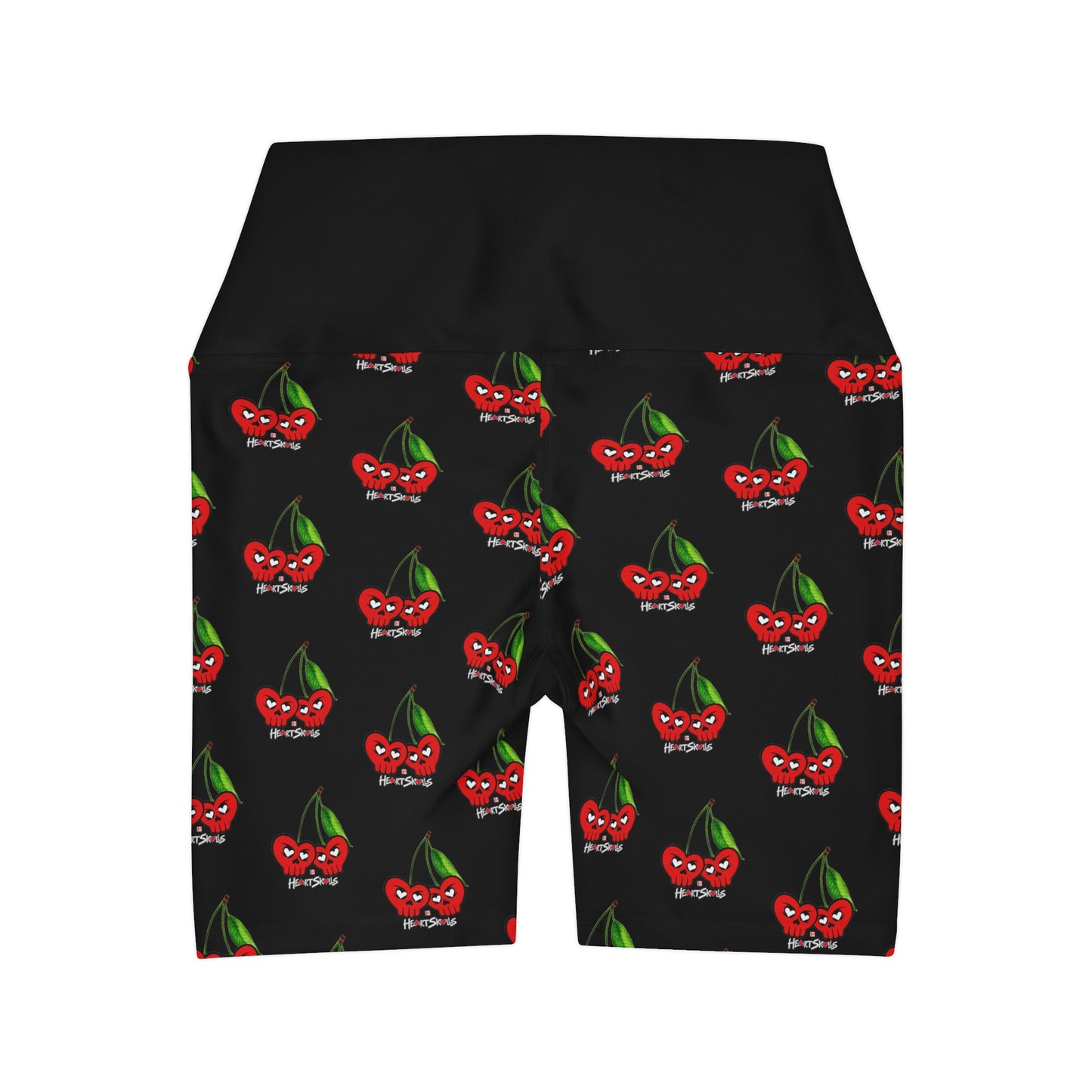 “HeartSkulls™️ Cherries” High Waisted Yoga Shorts