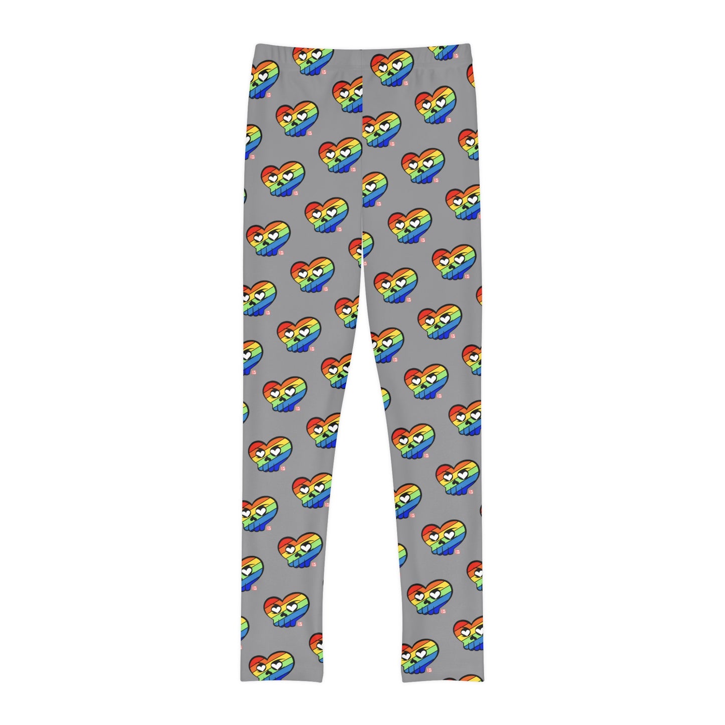 “Rainbow HeartSkulls™️” Youth Full-Length Leggings