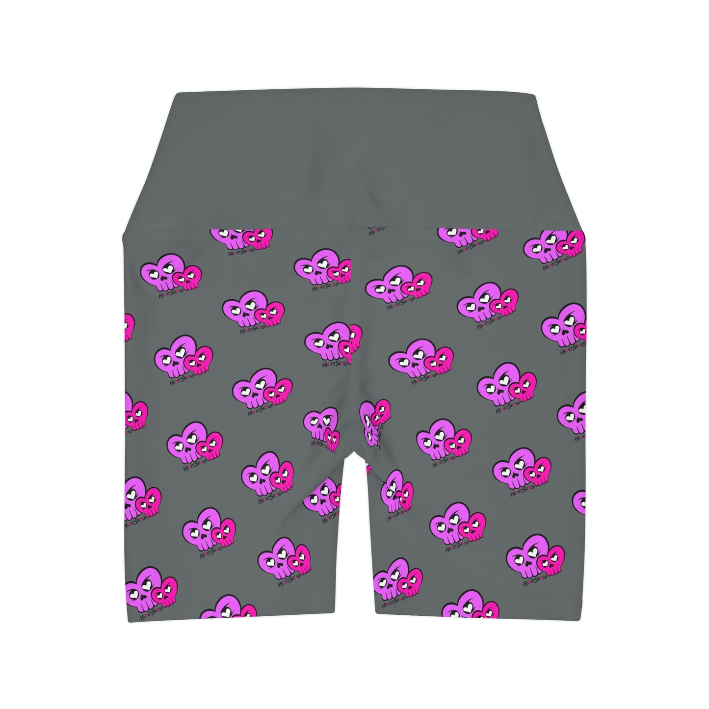 “HeartSkulls™️ Besties” High Waisted Yoga Shorts