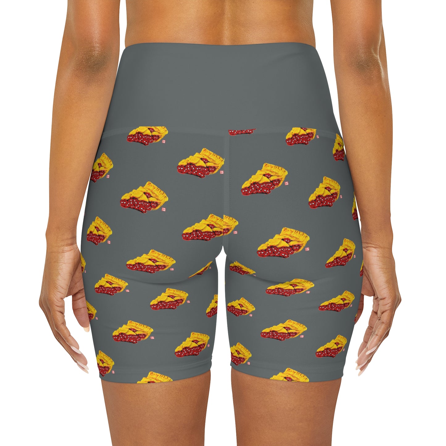 “HeartSkulls™️ Pie” High Waisted Yoga Shorts